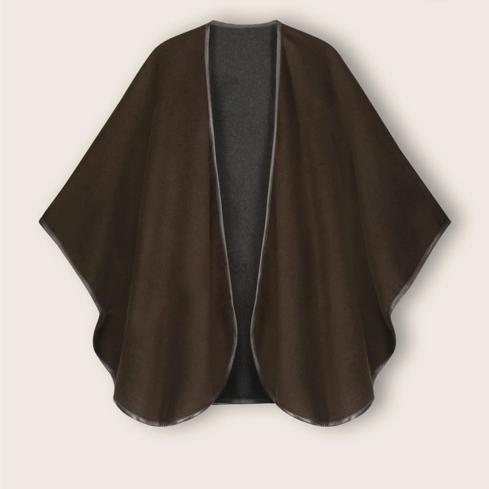 Sofia Cashmere Dark Brown 100% Cashmere Poncho